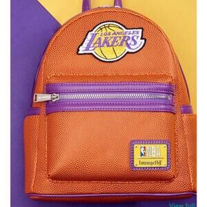 Loungefly NBA Los Angeles Lakers Basketball Logo Mini Backpack - New
